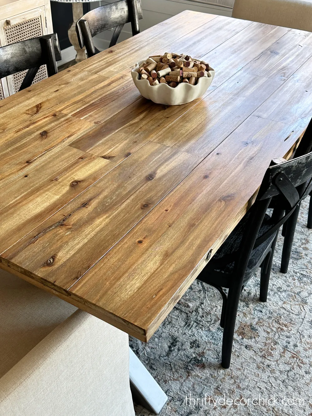 wood planked farmhouse table